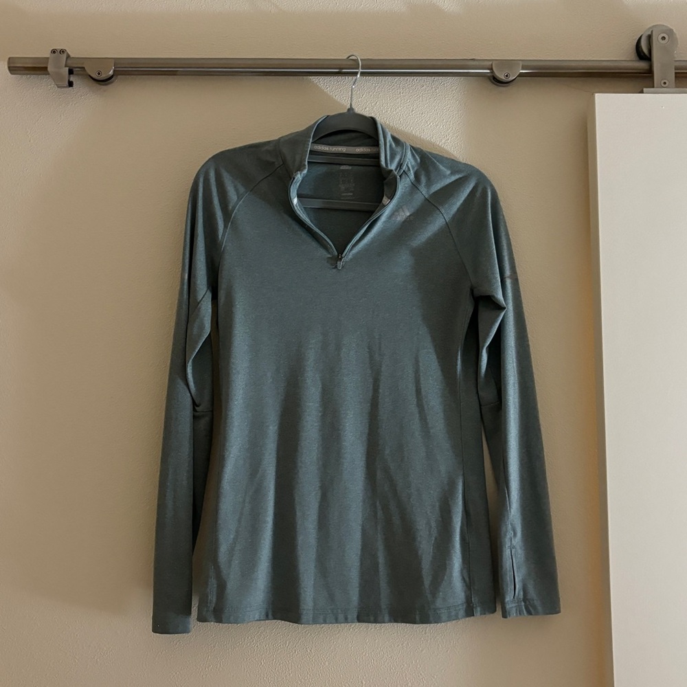 Adidas Quarter-zip Athletic Jacket Grey Heathered